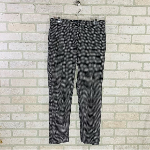 J. McLaughlin Yara Black Print Slim Leg Pants Size 6 - Picture 1 of 8